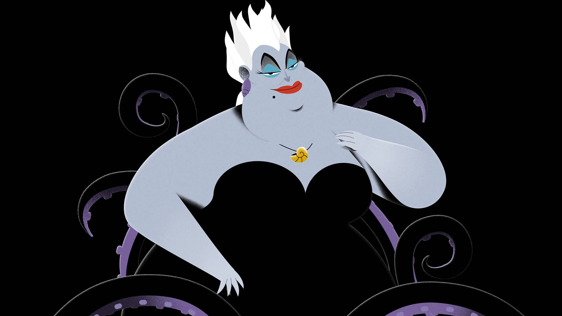 Disney Villain Ursula In Black Wallpaper