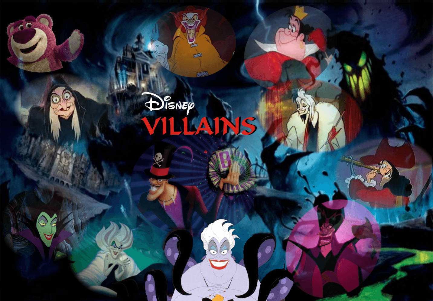 Disney Villains In Dark Castle Wallpaper
