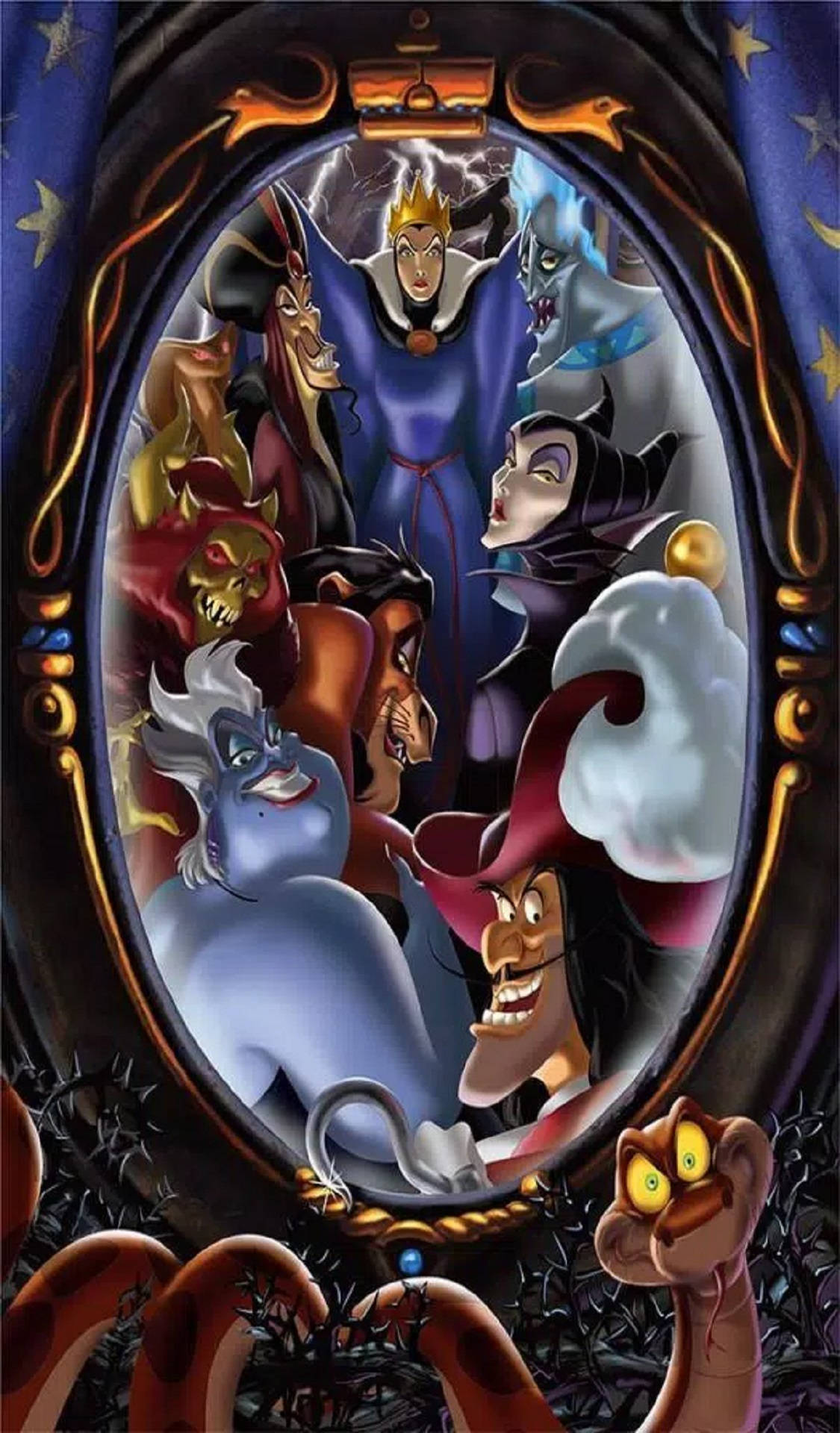 Disney Villains In The Magic Mirror Wallpaper