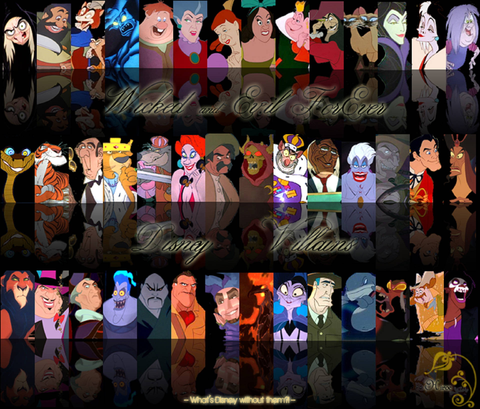 Photomontajede Los Villanos De Disney Fondo de pantalla