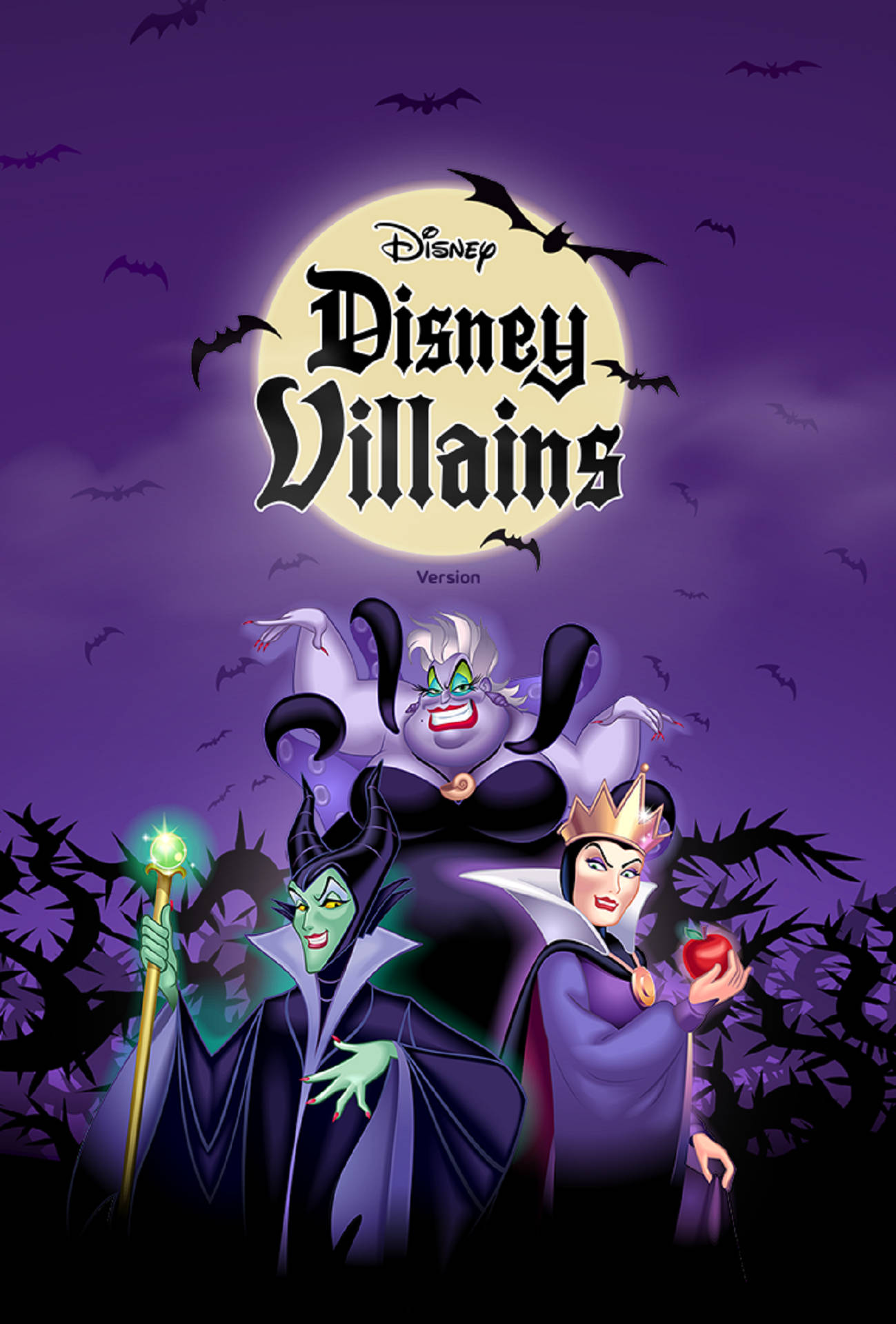 Disney Villains Under The Full Moon Wallpaper