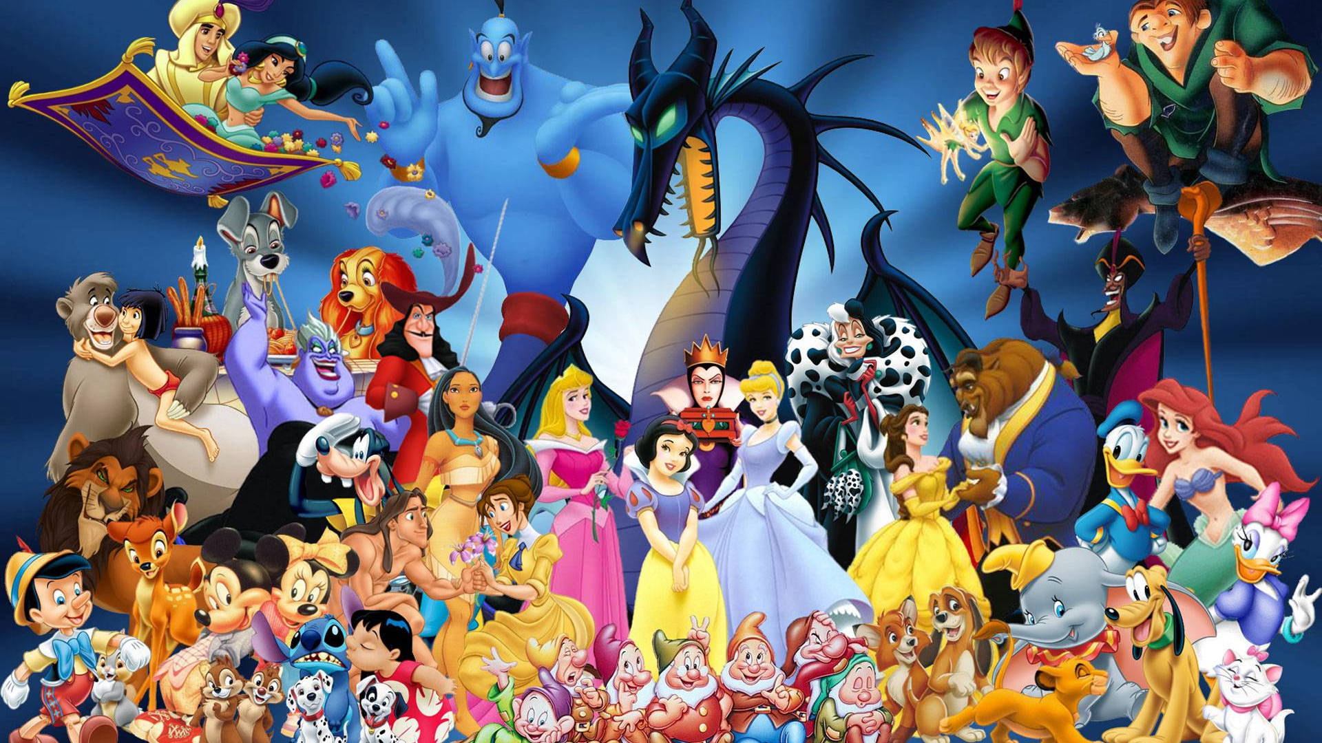 Disney Villains With Princesses Wallpaper
