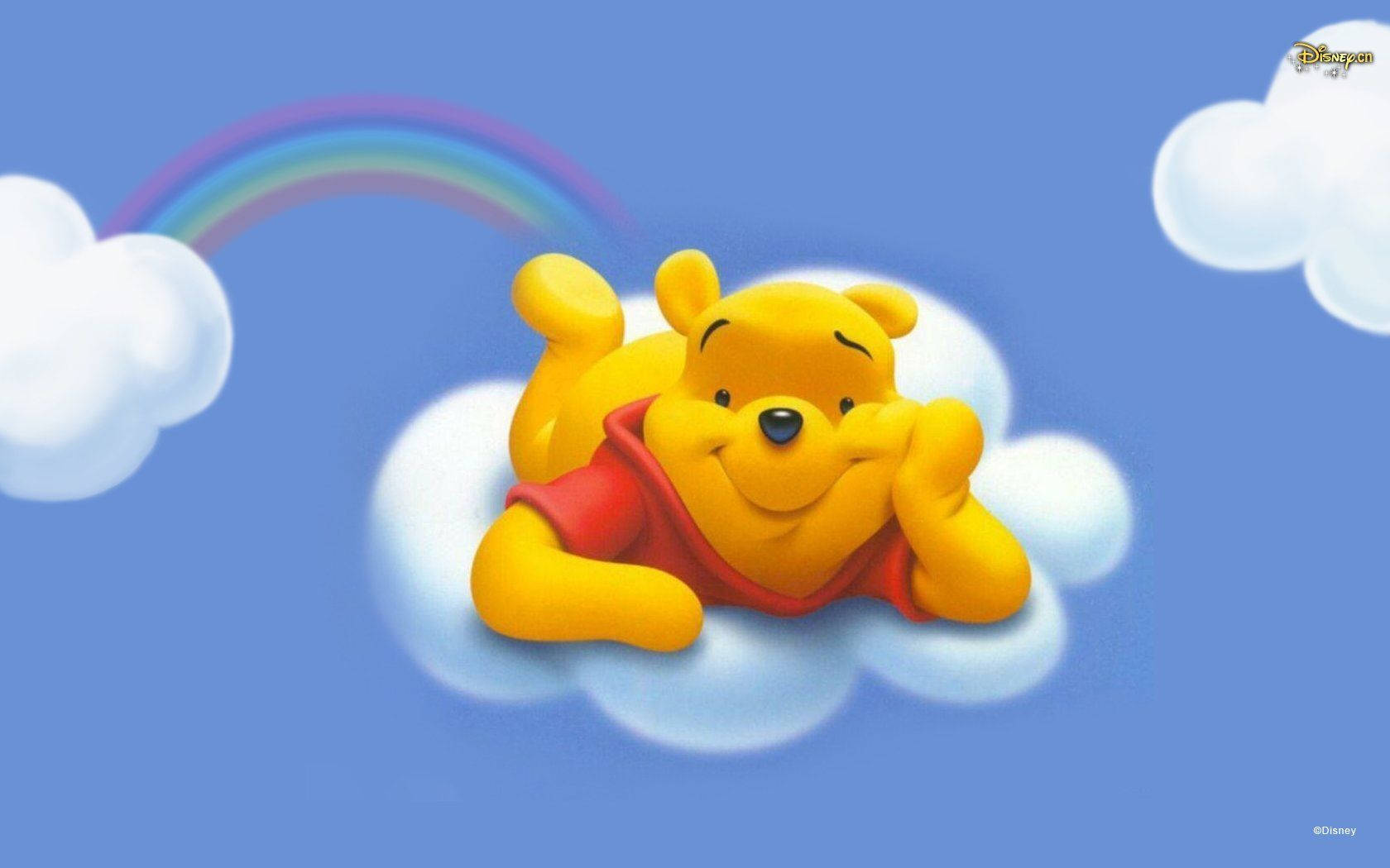 Disney Winnie The Pooh On Clouds Wallpaper