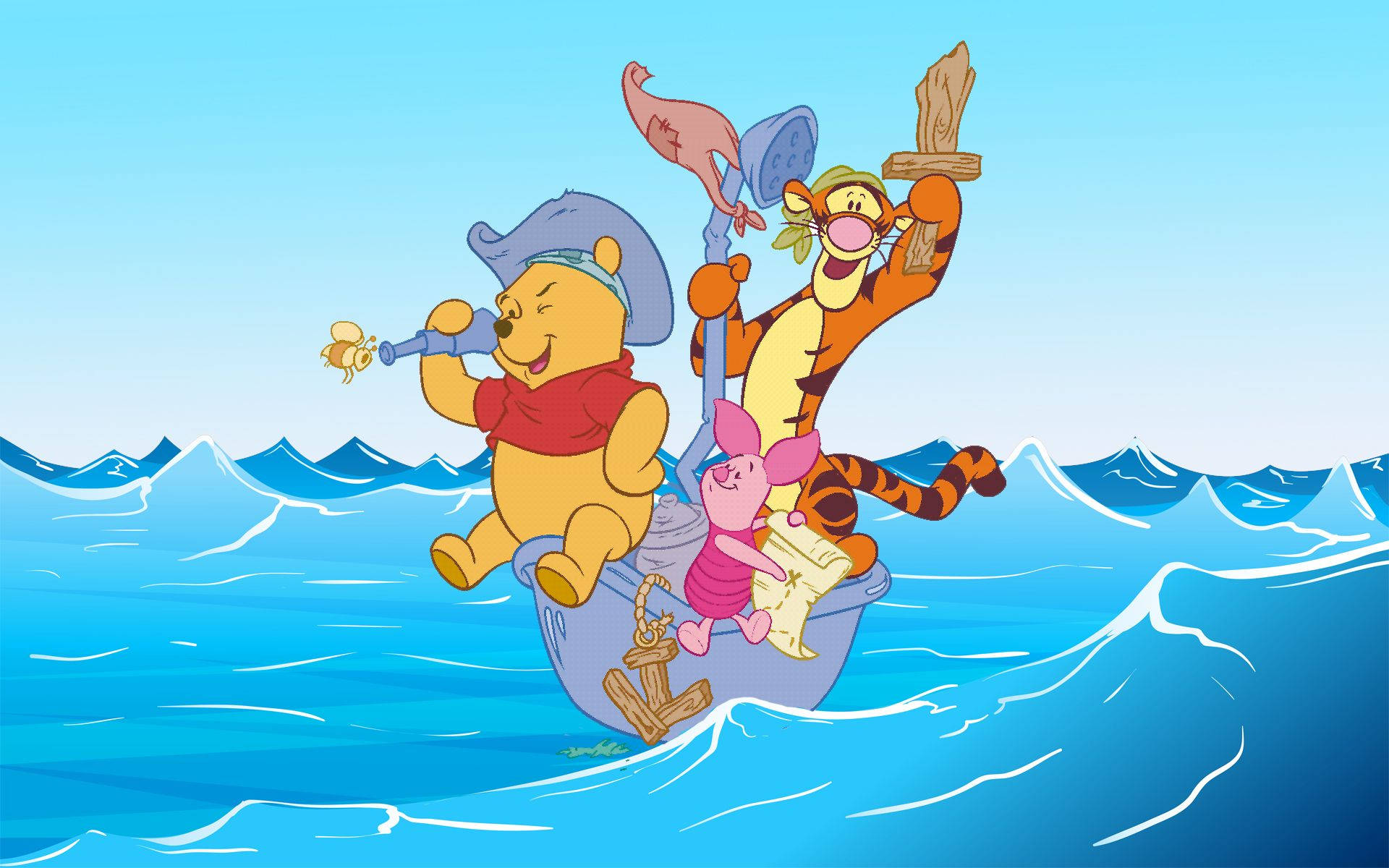 Disney Winnie The Pooh Sailing Wallpaper