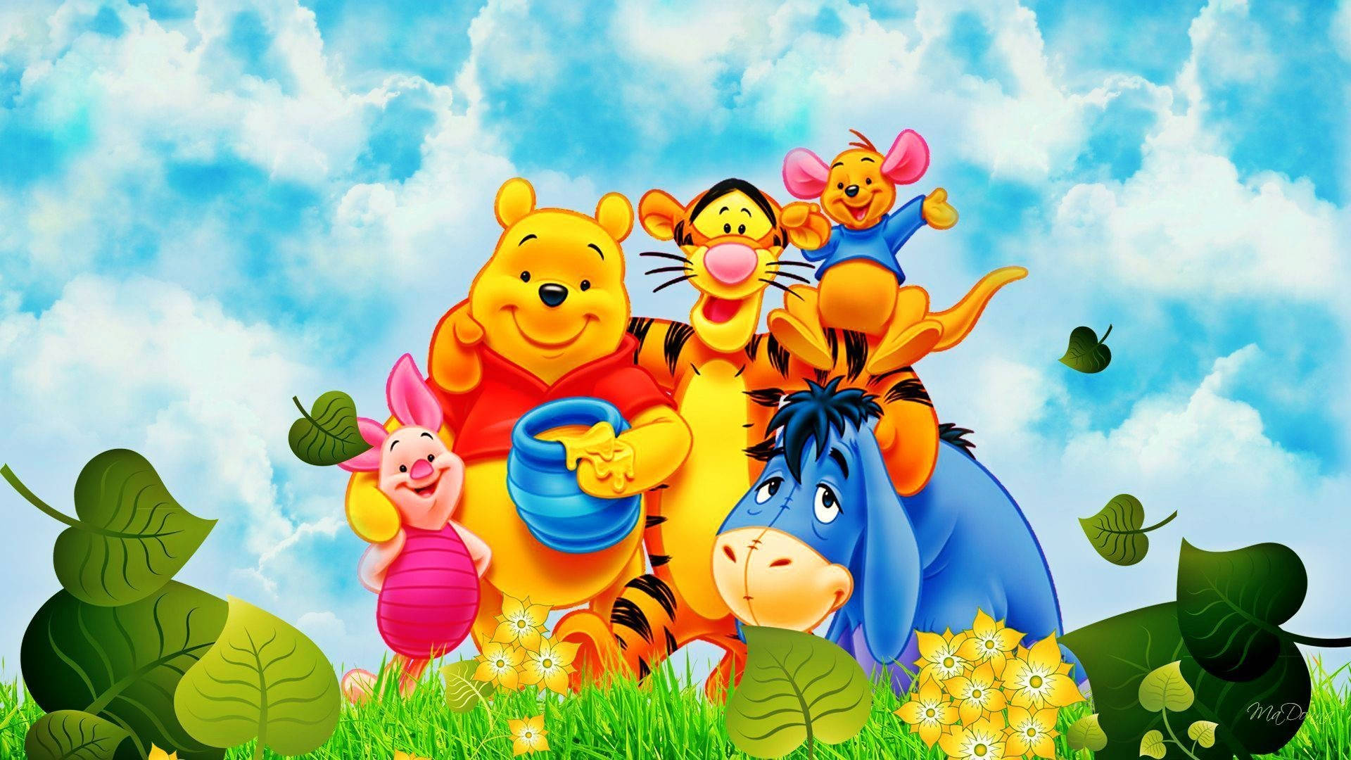 Disney Winnie The Pooh With Friends Wallpaper