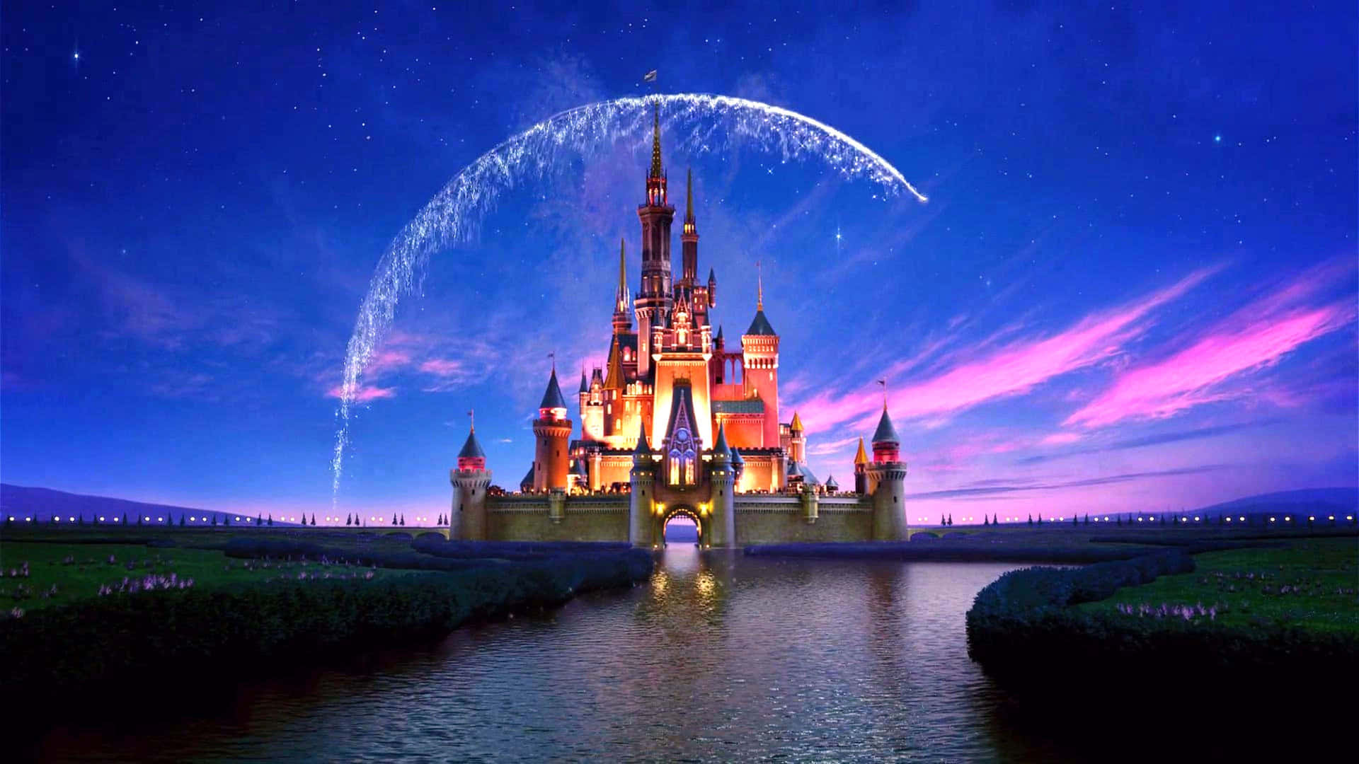 Disney World With Fireworks Desktop Wallpaper