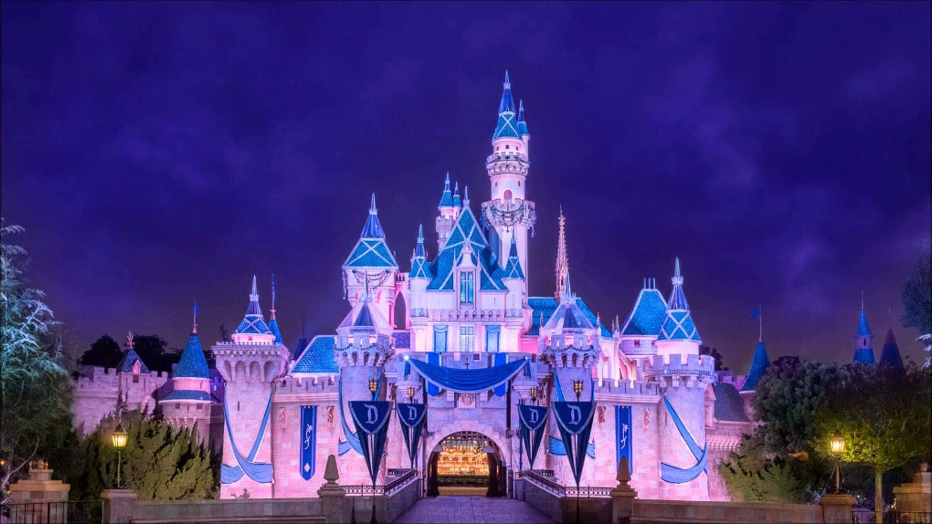 Lavender Cinderella Castle Walt Disney Zoom Background