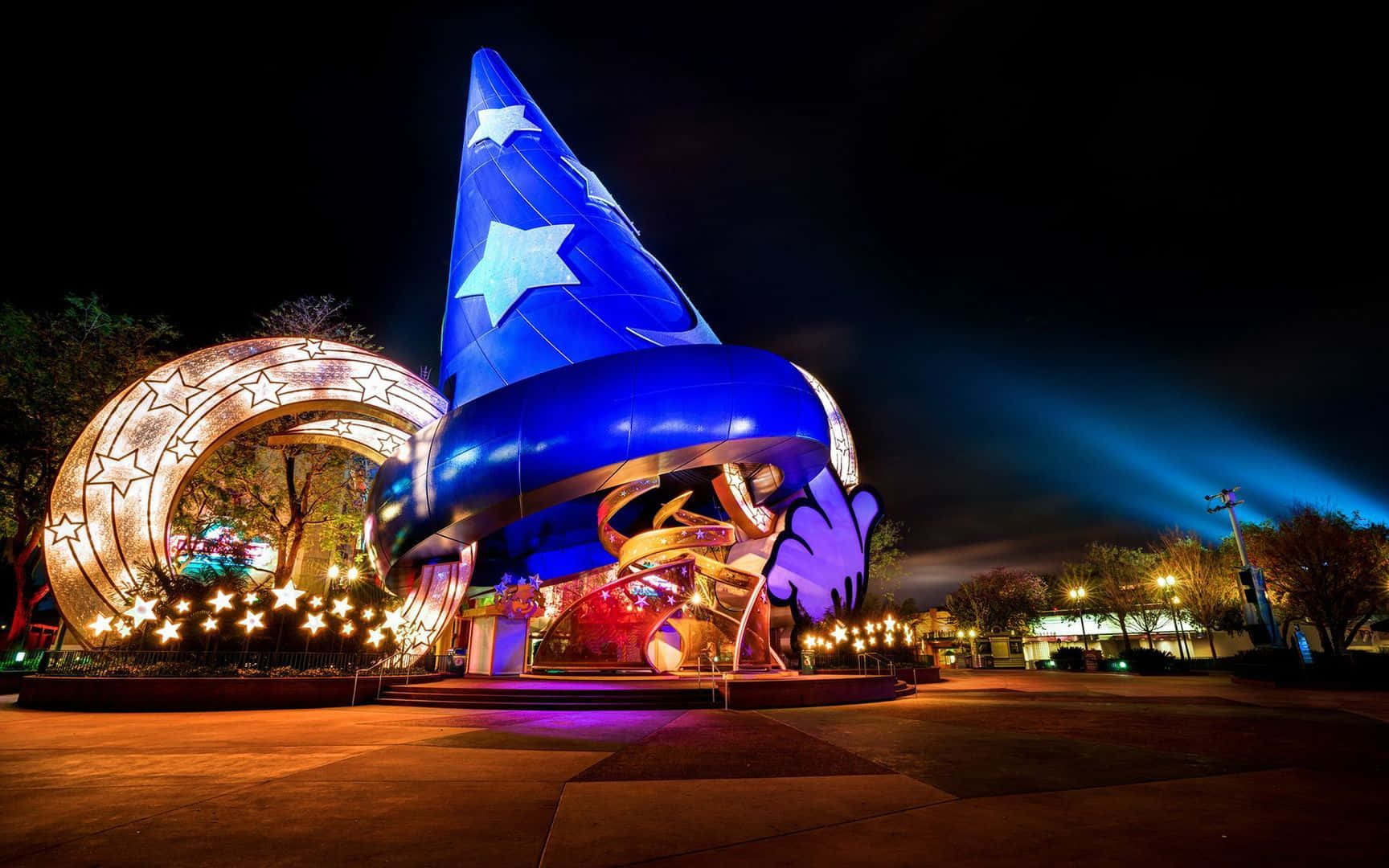 Sorcerer's Hat Mickey Mouse Hand Disney Zoom Background
