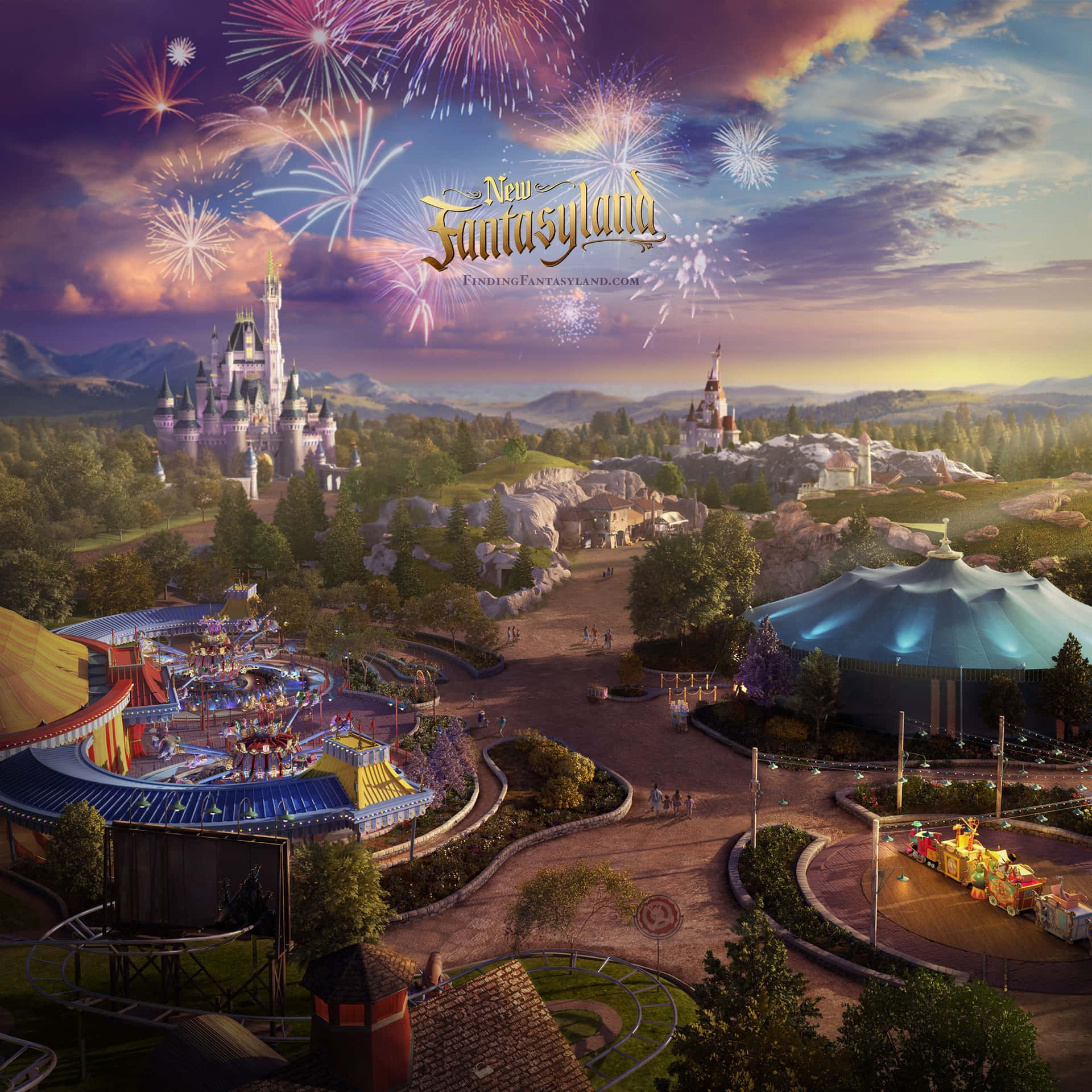 Digital Art Fantasyland Walt Disney Zoom Background
