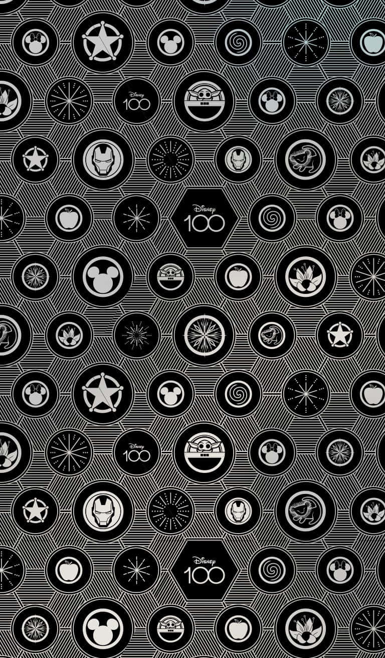 Disney100 Icon Celebration Pattern Wallpaper