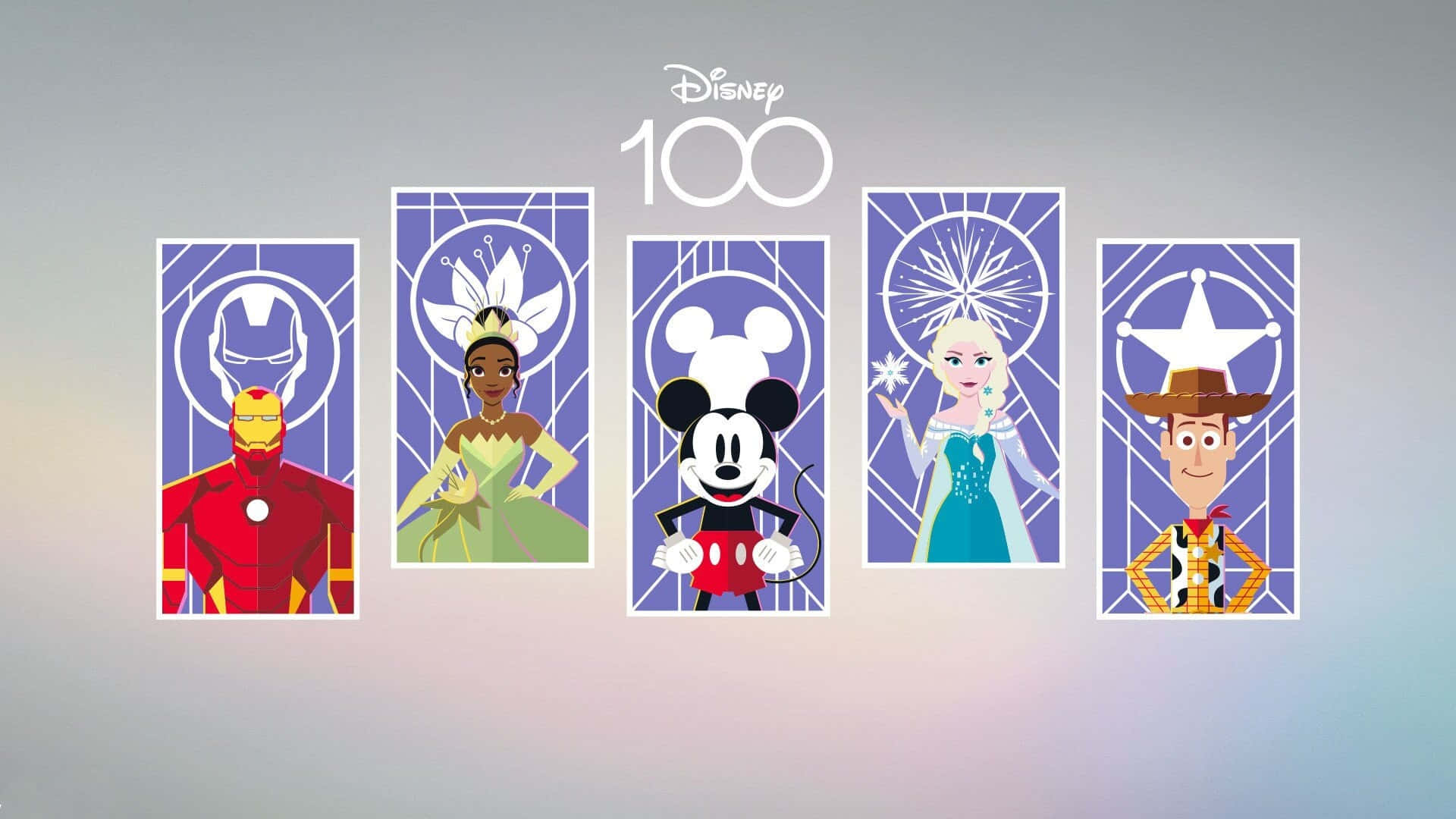 Disney100 Iconic Characters Celebration Wallpaper