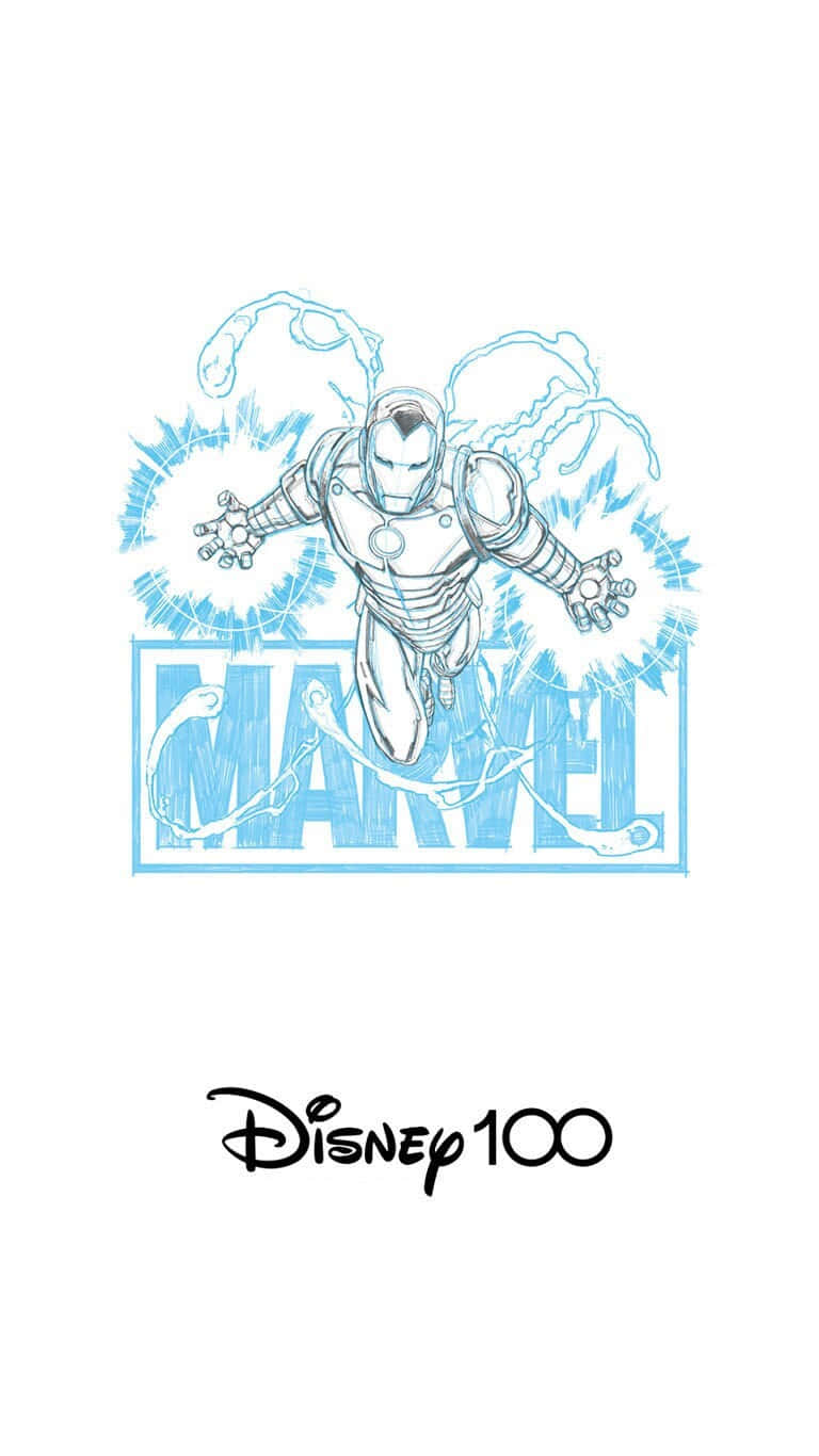 Disney100 Iron Man Sketch Wallpaper