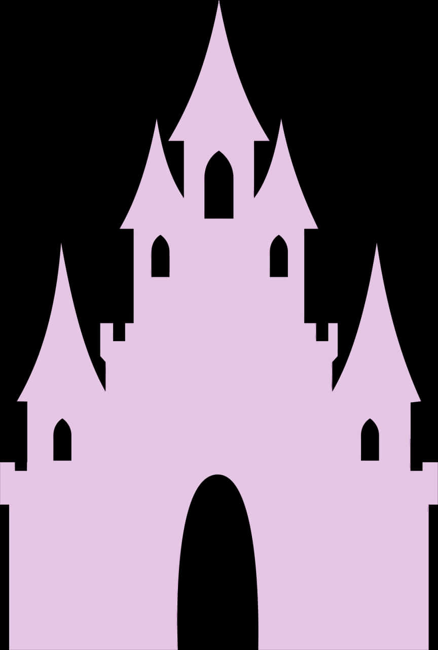 Disney_ Castle_ Silhouette_ Pink_ Background PNG