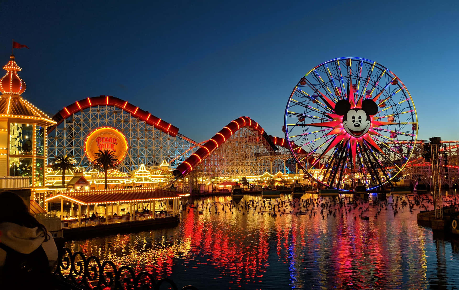 Disneyland California Adventure Park Night View Wallpaper