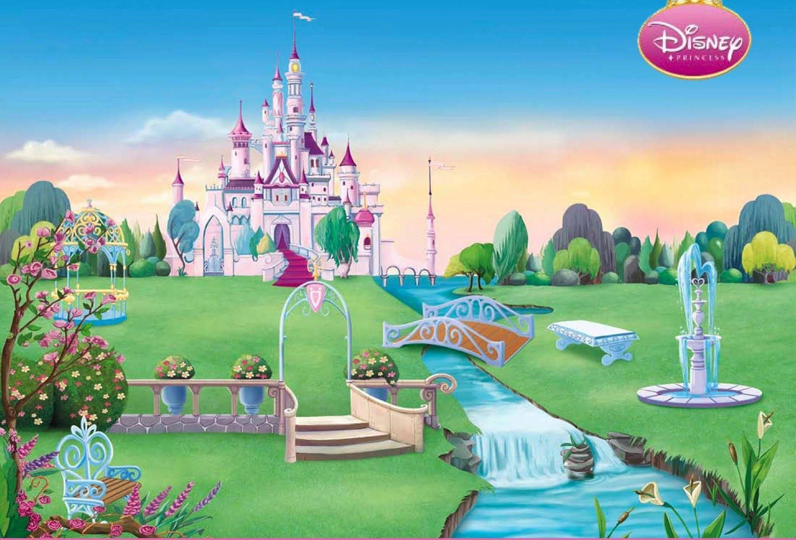 Castilloy Jardín De Disneyland Fondo de pantalla
