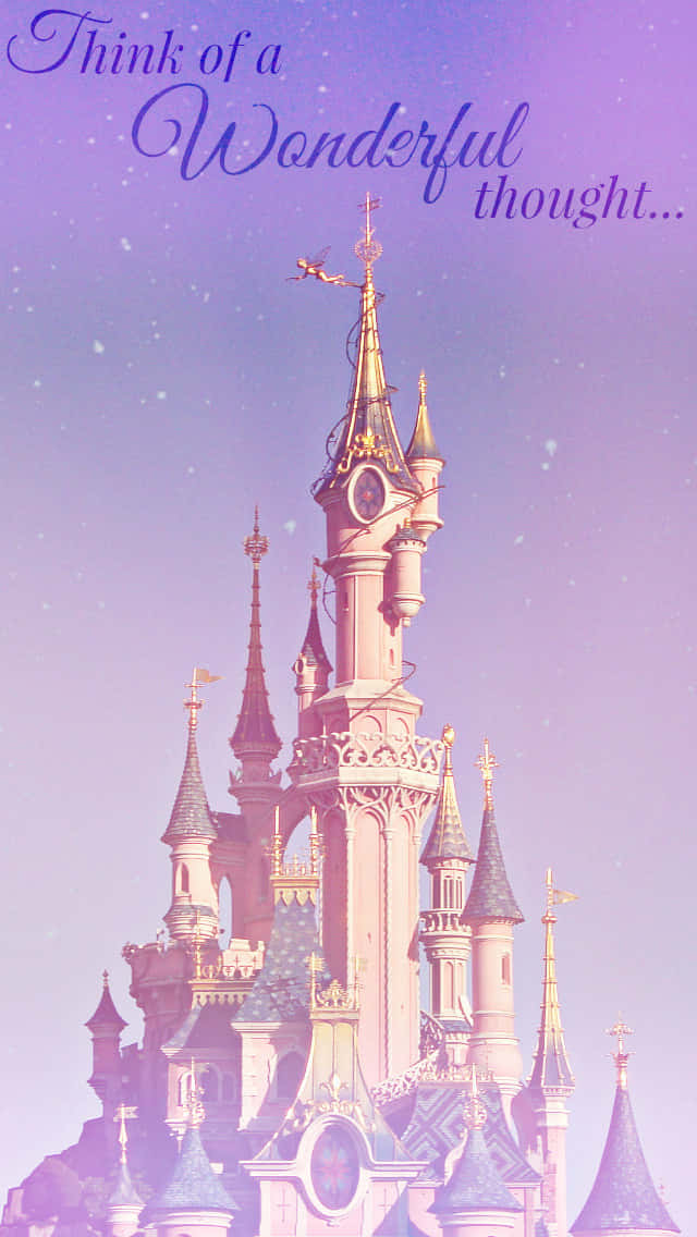 Disneyland Paris med tekst fra Peter Pans temasang Wallpaper