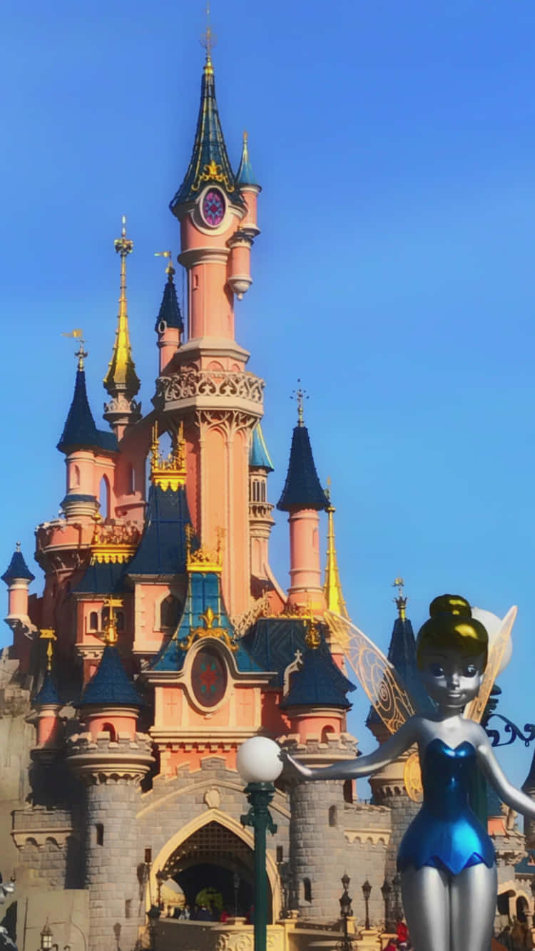 Download Disneyland Paris With Tinkerbell Statue Wallpaper
