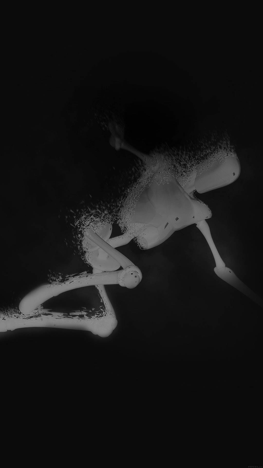 Dispersing Human Mannequin In Black 3d Picture