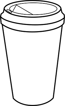 Disposable Coffee Cup Outline PNG