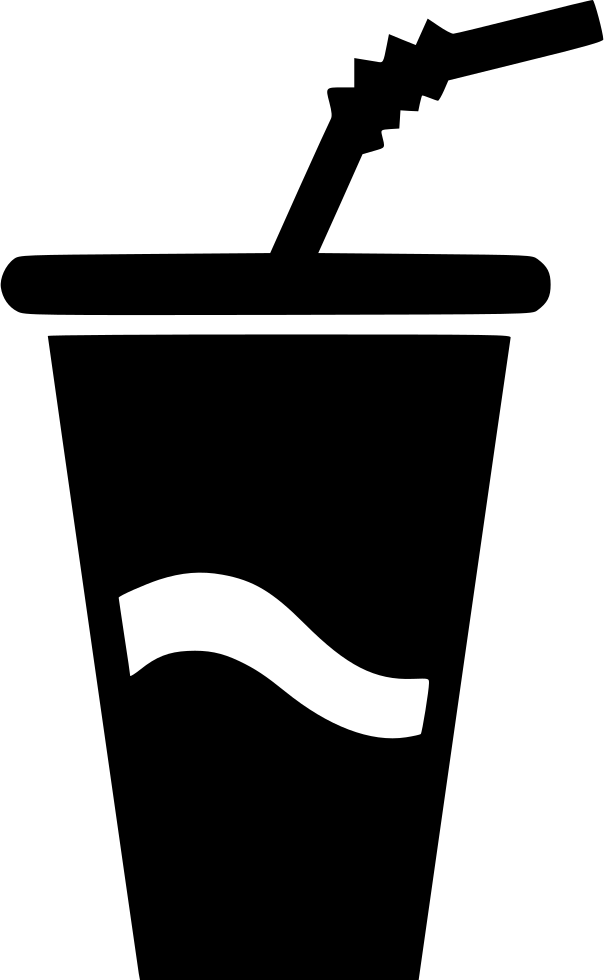 Disposable Cup With Straw Silhouette PNG