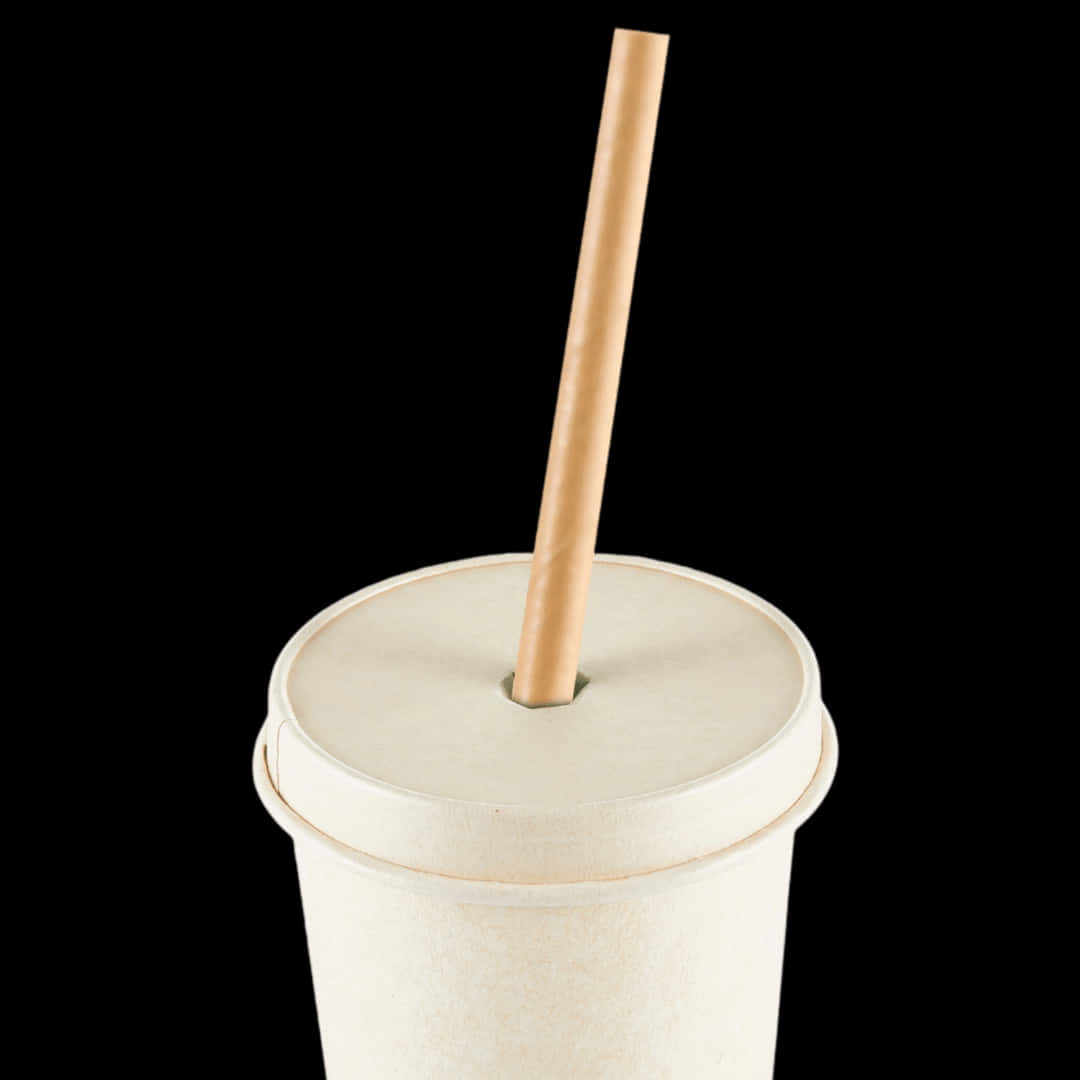 Disposable Cup With Straw Wallpaper
