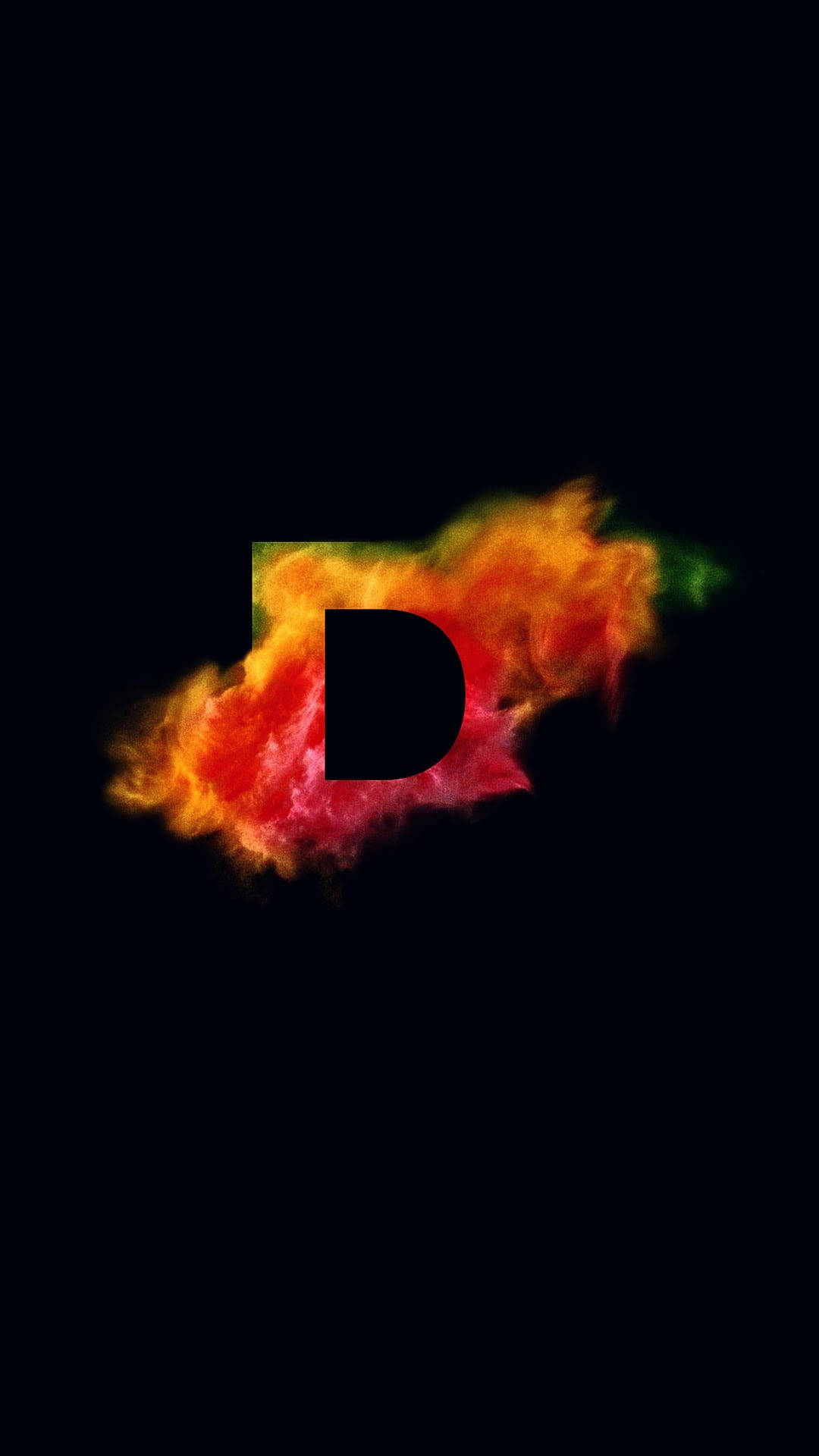 Dissolving Coloful Letter D Background