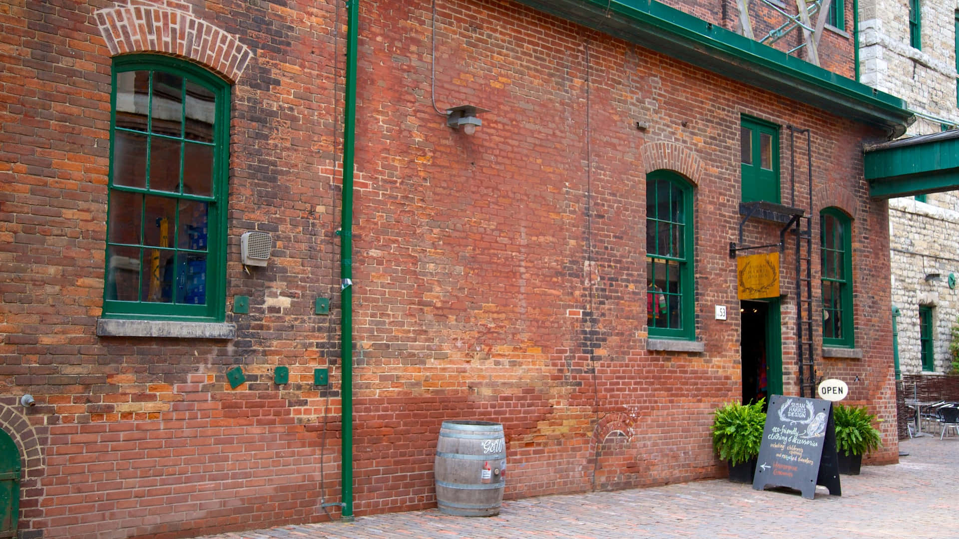 Distillery District Brick Building Exterior Wallpaper