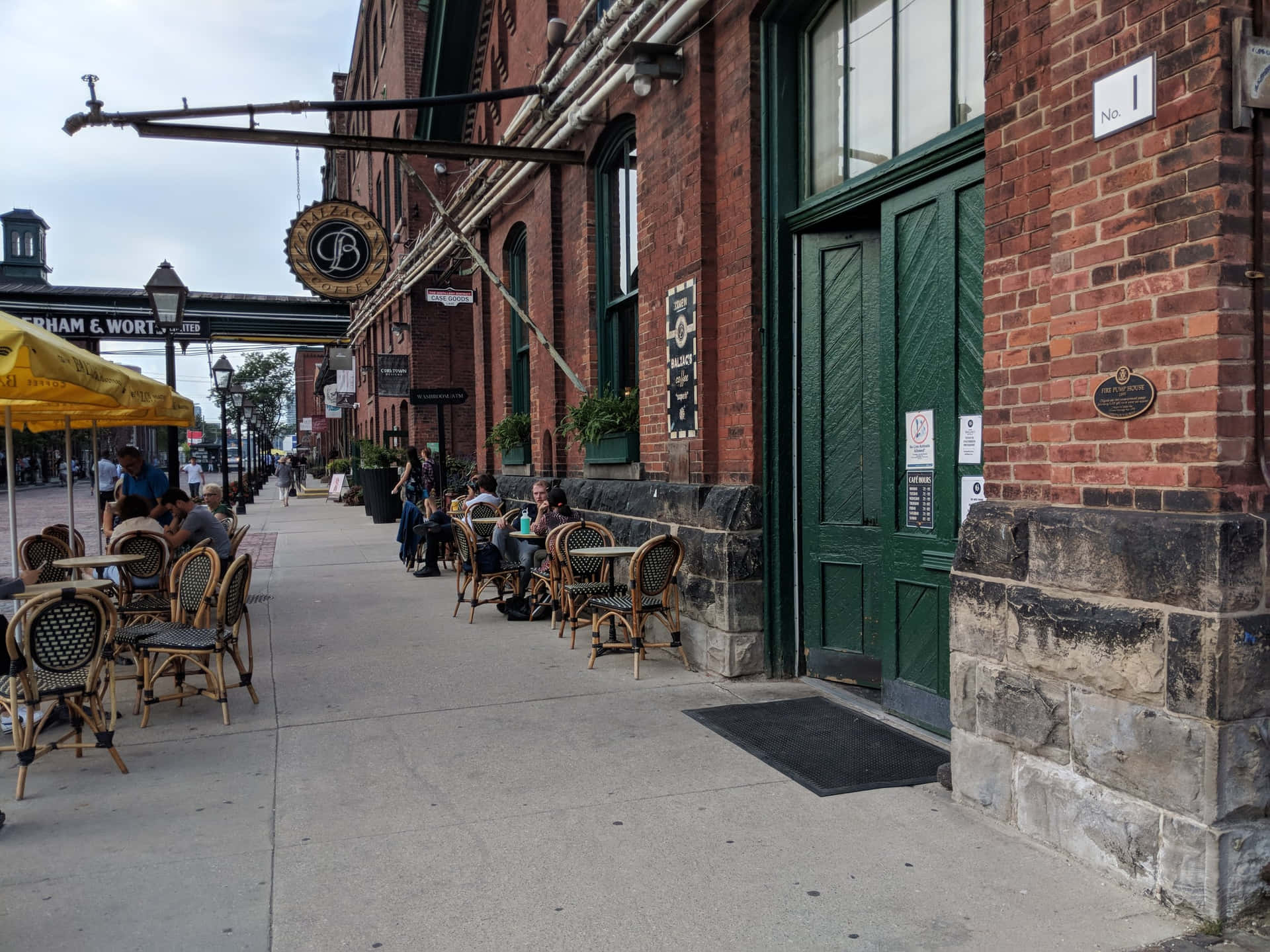 Distillery District Terras Café Achtergrond