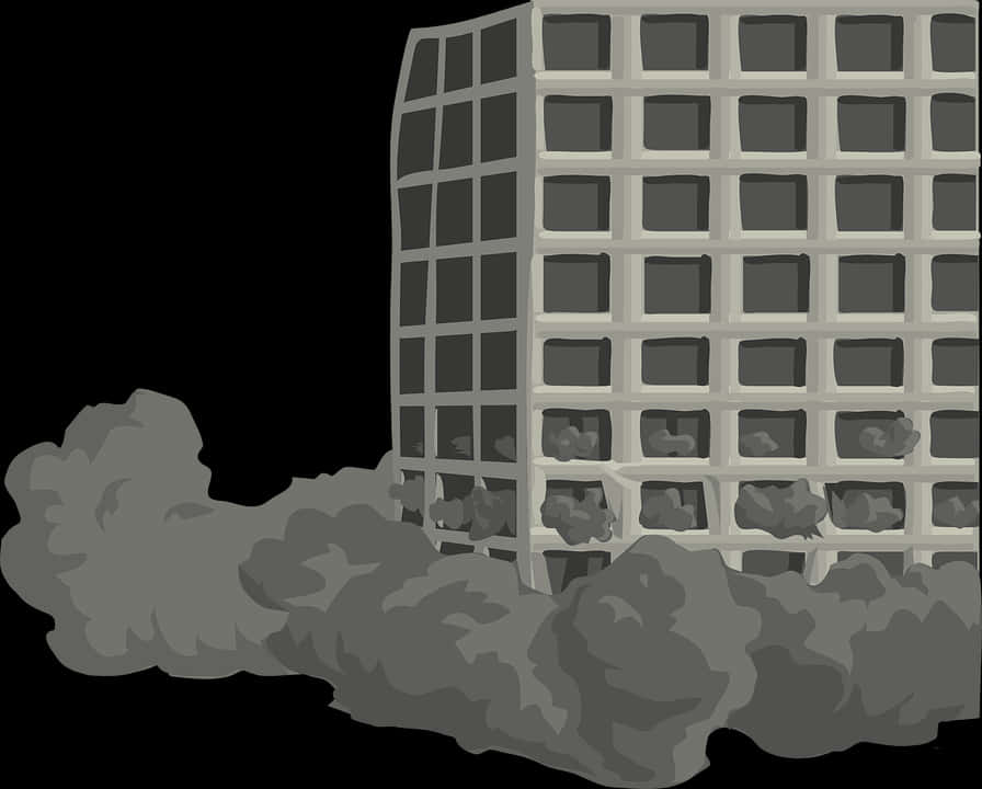 Distorted Building Illustration PNG