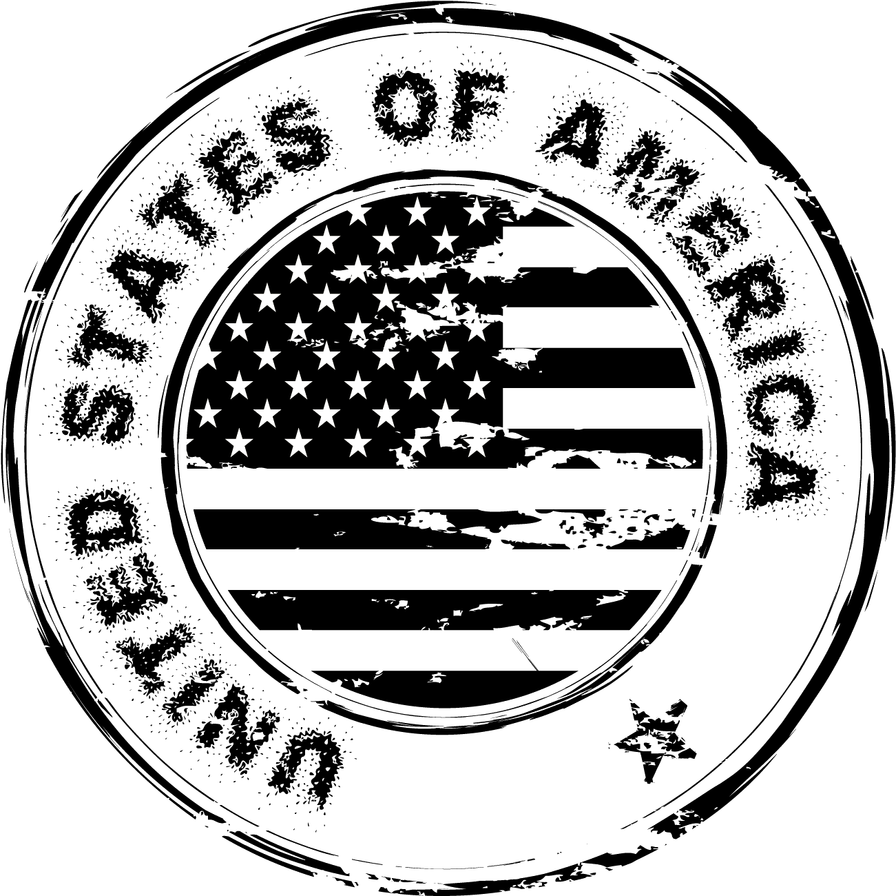Distressed American Flag Seal PNG