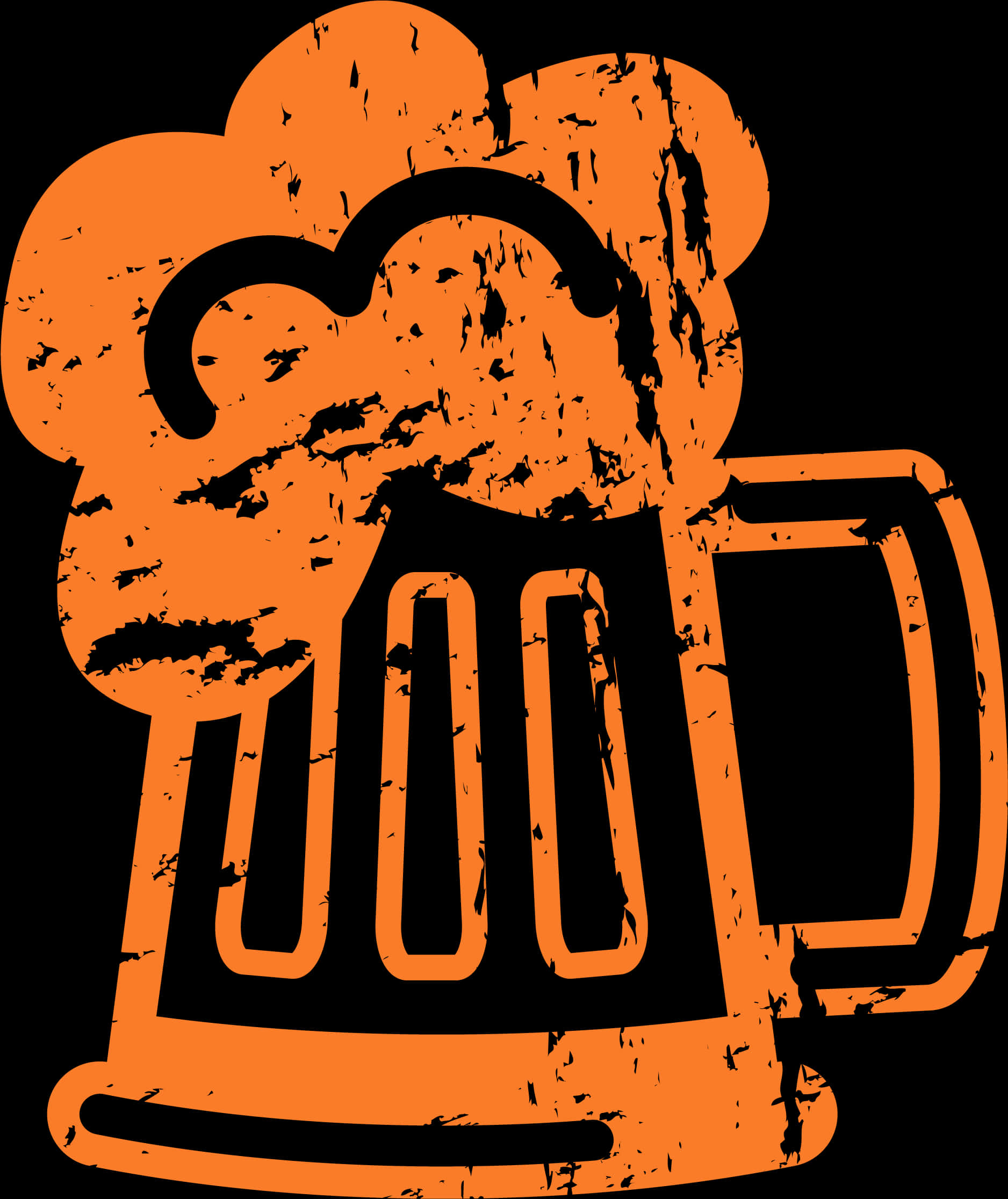 Distressed Beer Mug Graphic PNG