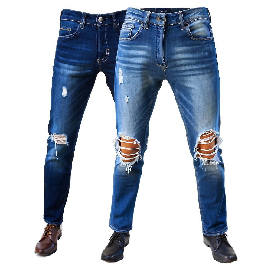 Distressed Blue Denim Png 10 PNG