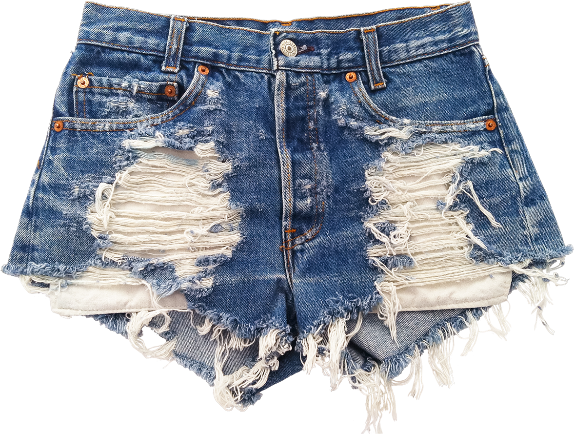 Distressed Denim Shorts PNG