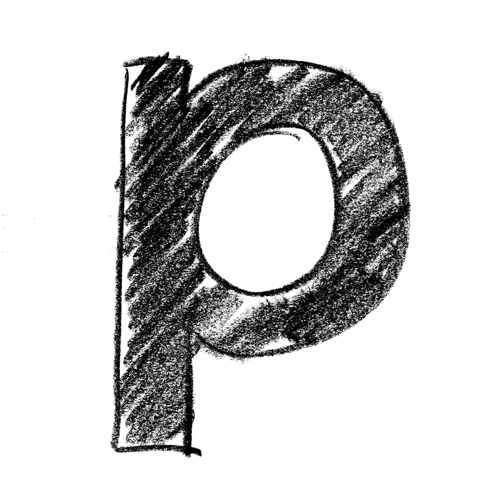 Distressed Letter P Graphic PNG
