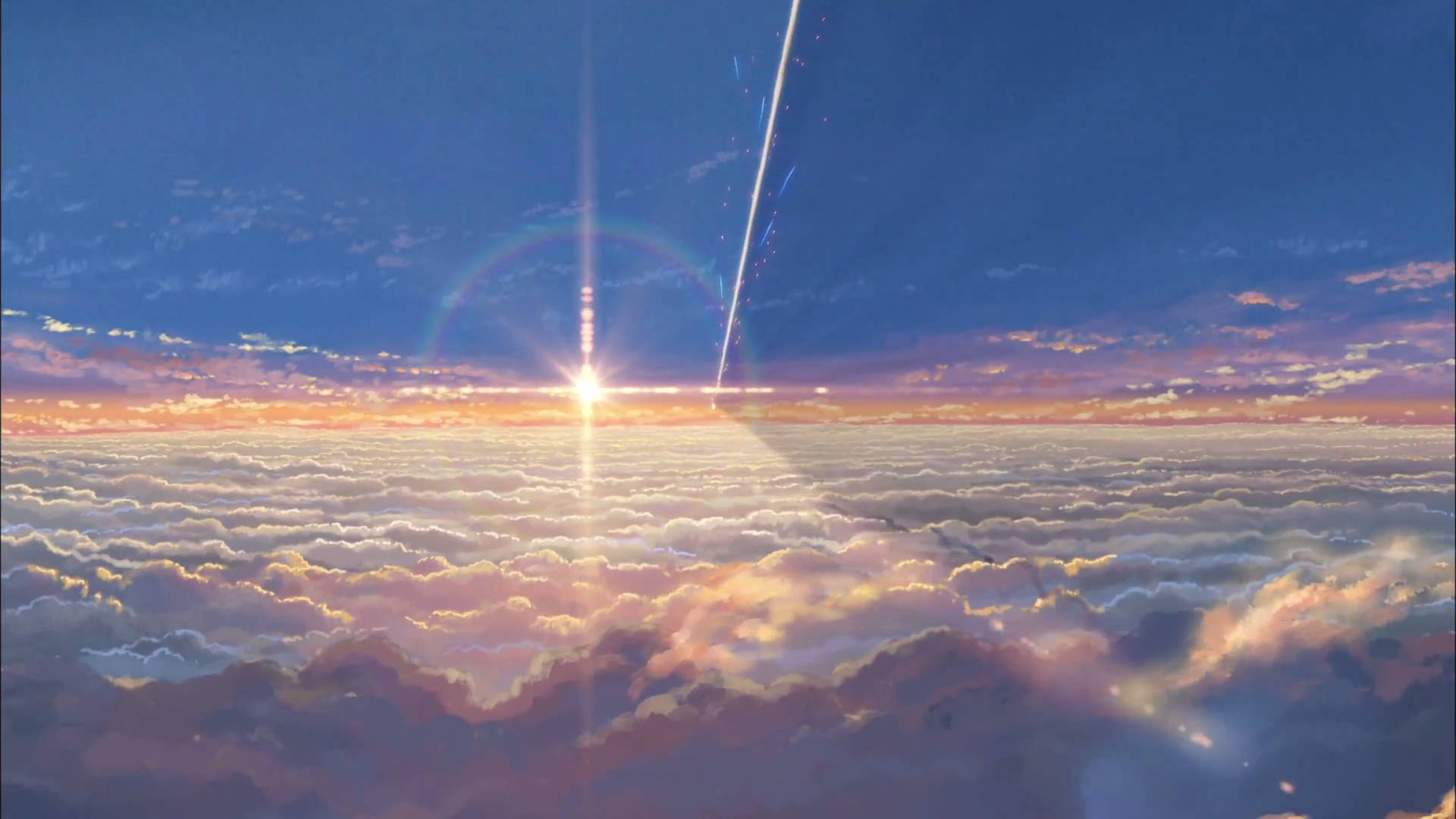 Dit Navn Anime Sky Solnedgang Wallpaper