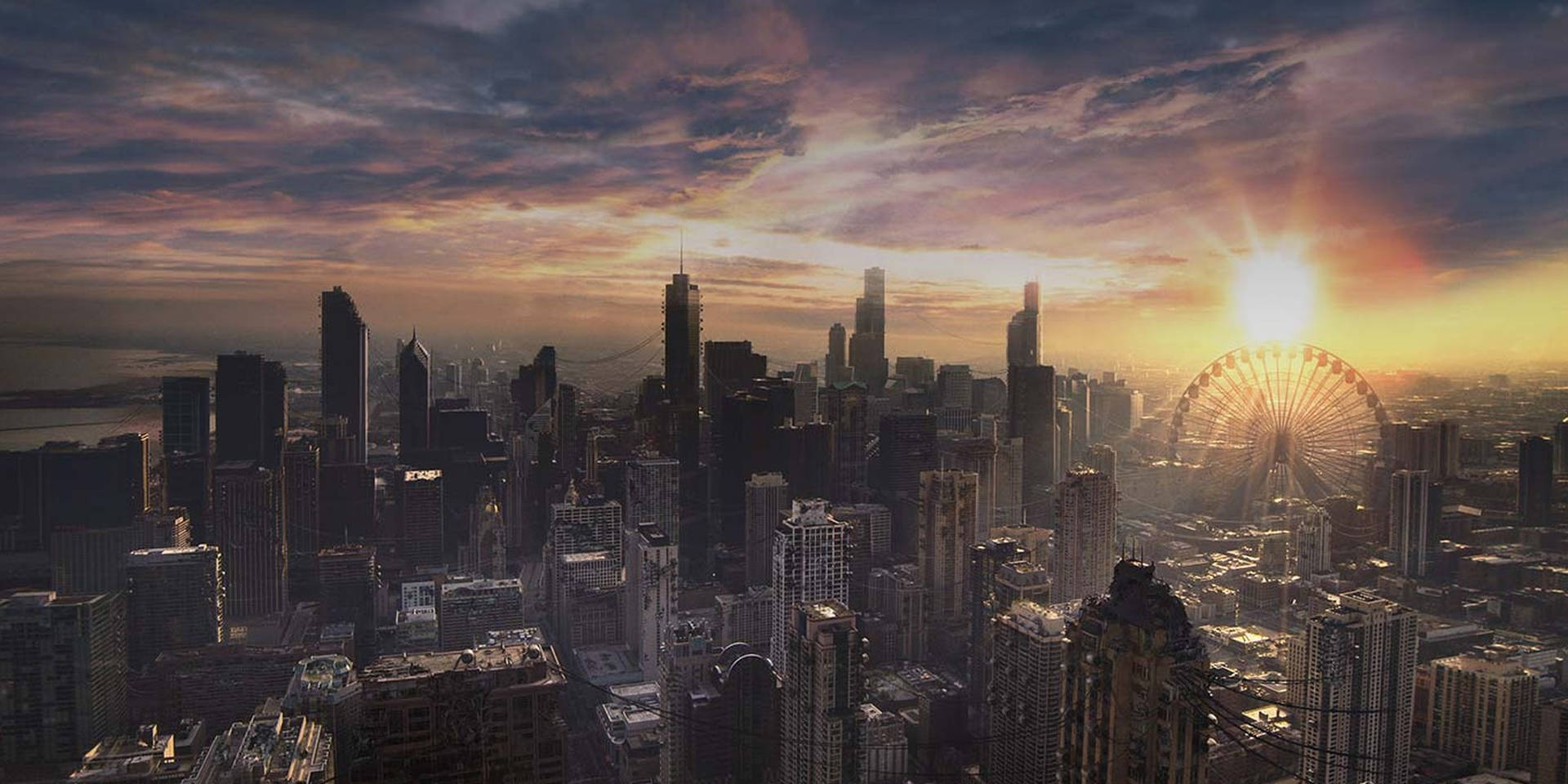 Divergent Dystopian Chicago City Wallpaper