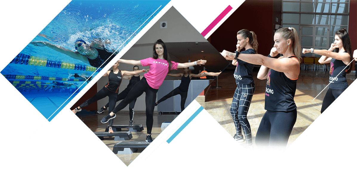 Diverse Aerobic Activities Collage PNG