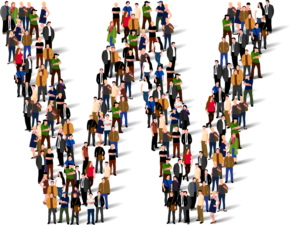 Diverse Crowd Gathering Illustration PNG