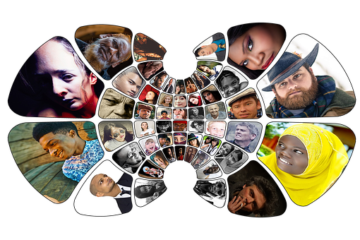 Diverse Faces Collage PNG