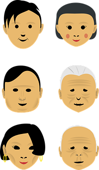 Diverse Faces Illustration PNG