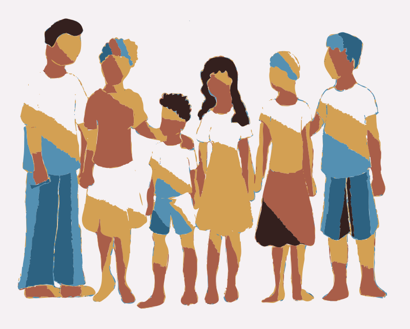 Diverse Family Illustration PNG