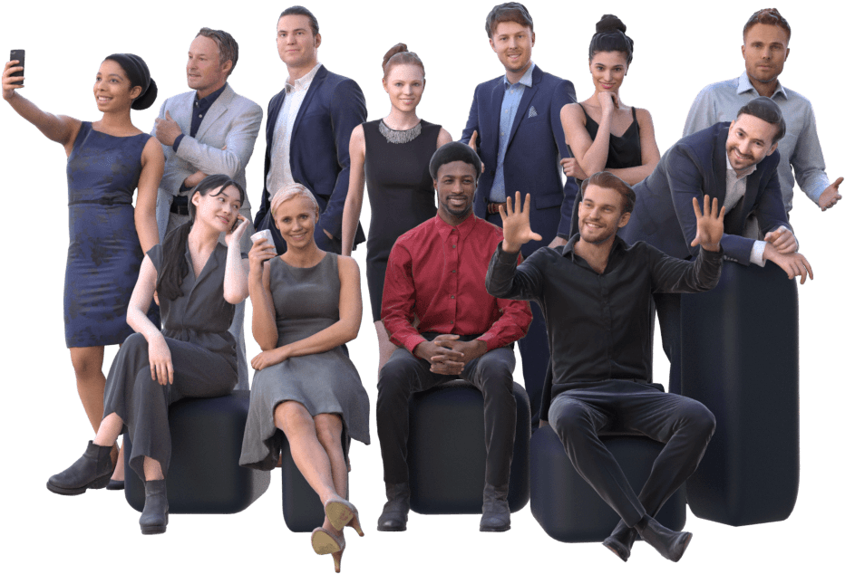 Diverse Group Professional People3 D PNG