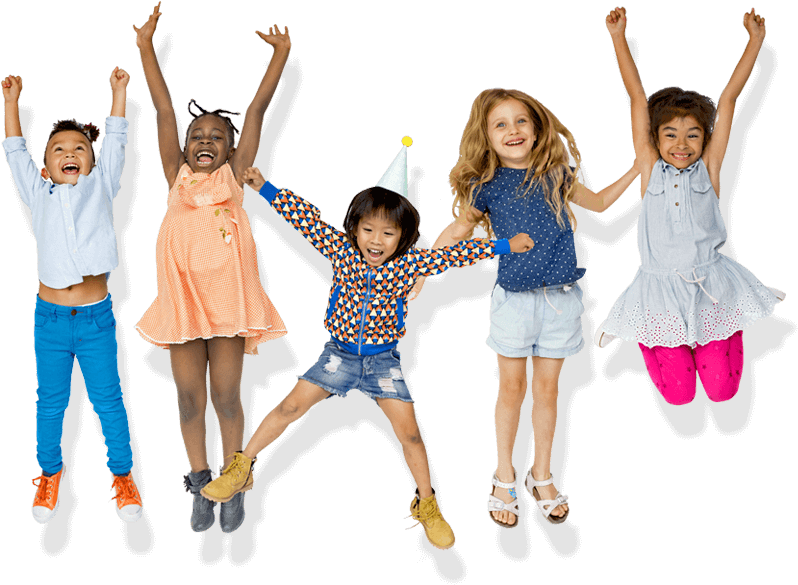 Download Diverse Groupof Happy Children Jumping | Wallpapers.com