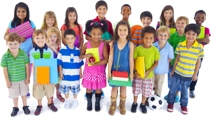 Diverse Groupof Smiling Children PNG