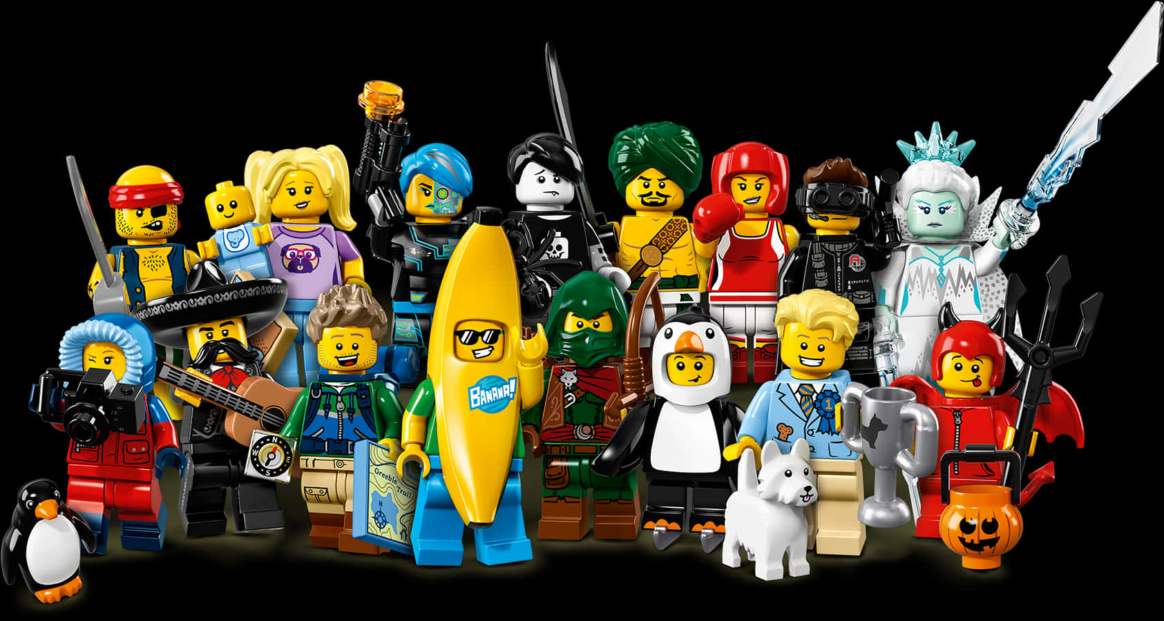 Diverse Lego Minifigures Collection SVG