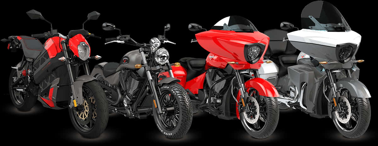 Diverse Motorcycle Models Showcase PNG
