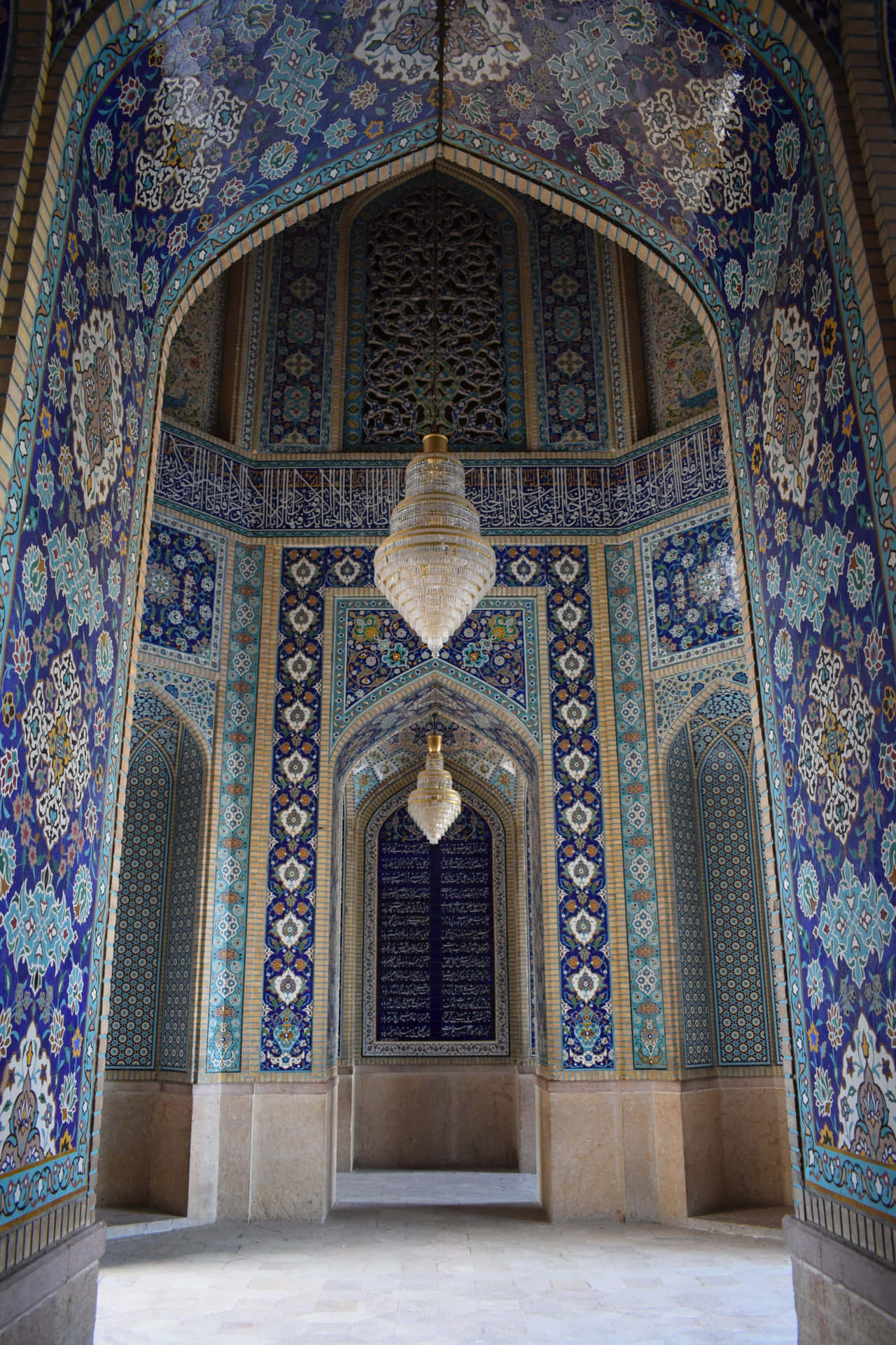Diverse Patterns Inside Shah Mosque Wallpaper