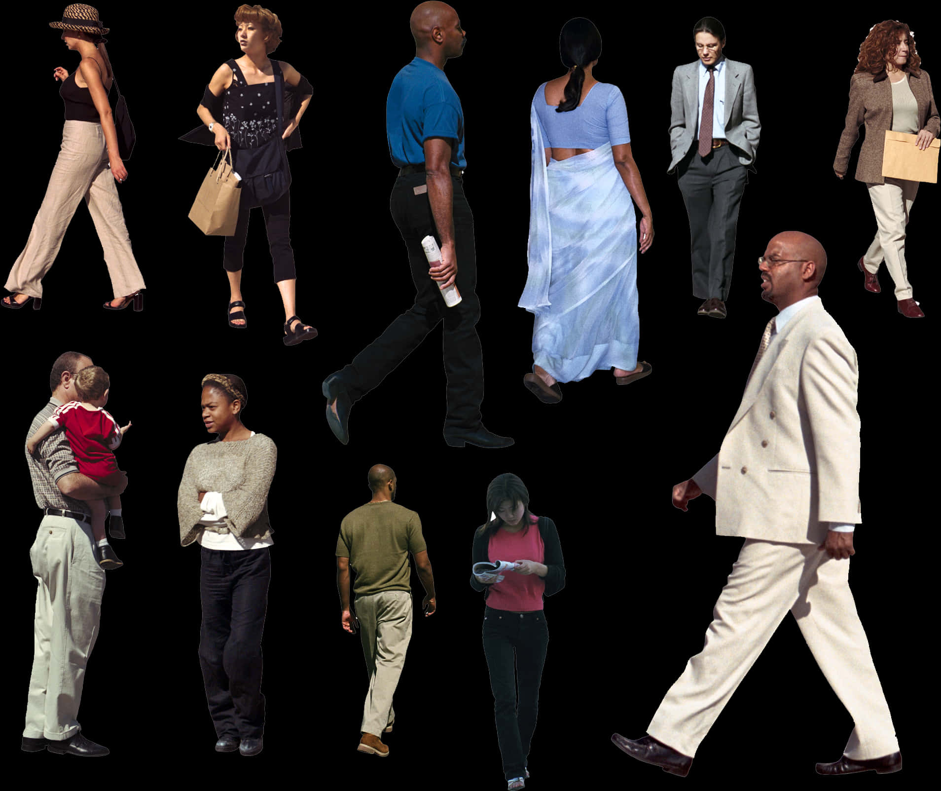 Diverse People Cutouts Collection PNG