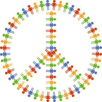 Diverse People Peace Symbol PNG