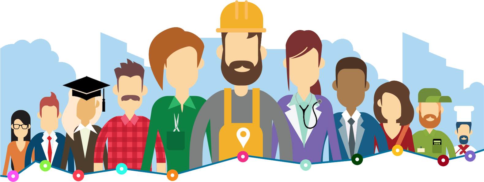 Diverse Professions Vector PNG
